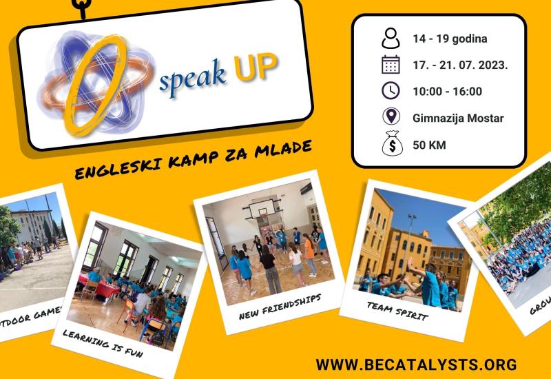 Organizacija Association Be Catalysts organizira engleski kamp ''SpeakUP'' u Mostaru